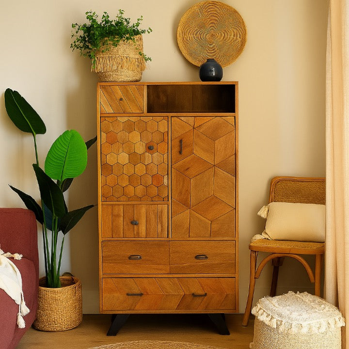 Shan Hand Carved Almirah