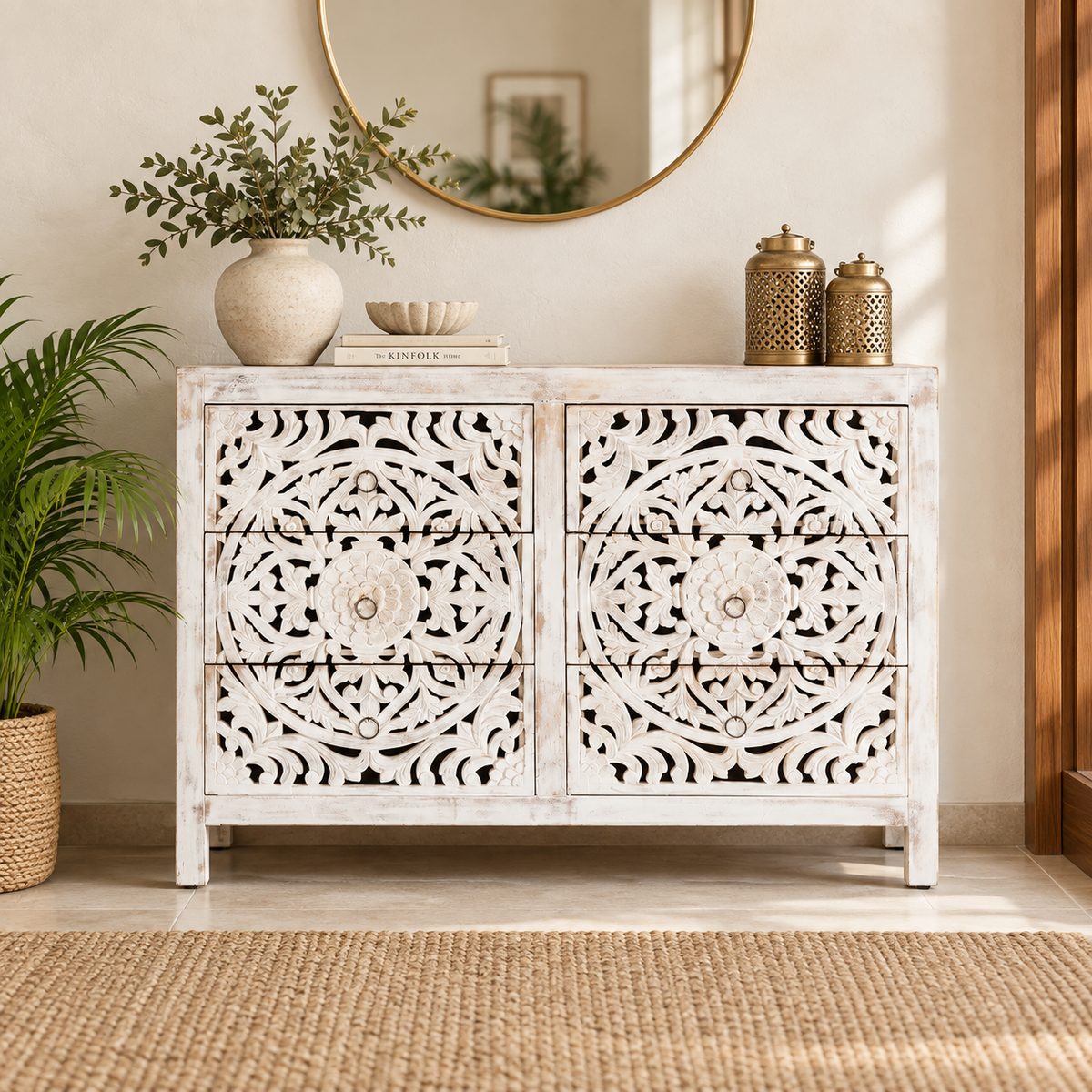 Elyana Carved Wooden Dresser