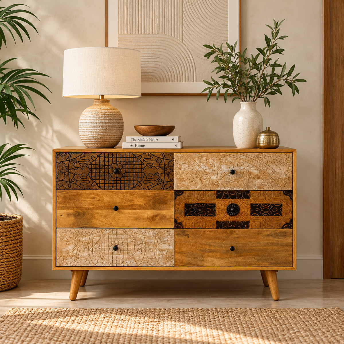 Oswin Carved Wooden Dresser
