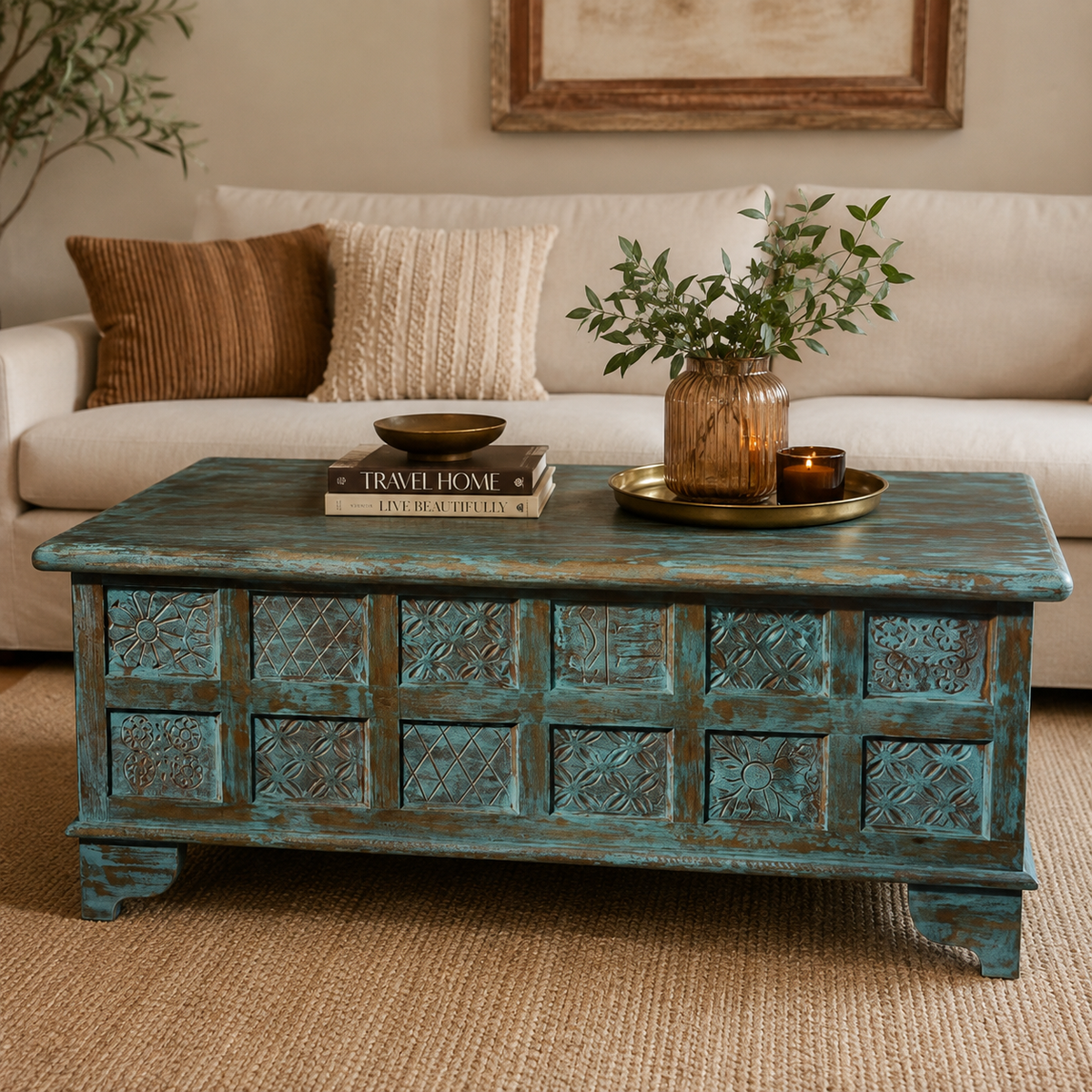 Bialik Carved Storage Trunk