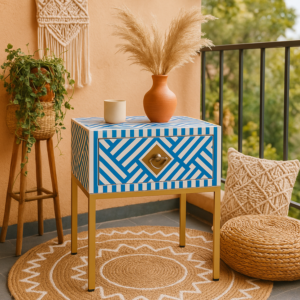 Maanik Bone Inlay Bedside