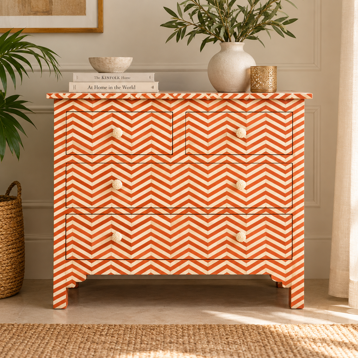 Calynn Bone Inlay Chest of Drawer