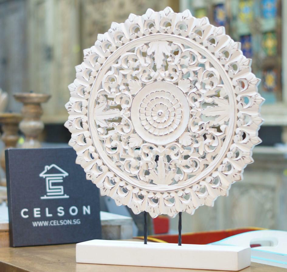 Biba Wooden Carved Table Decor