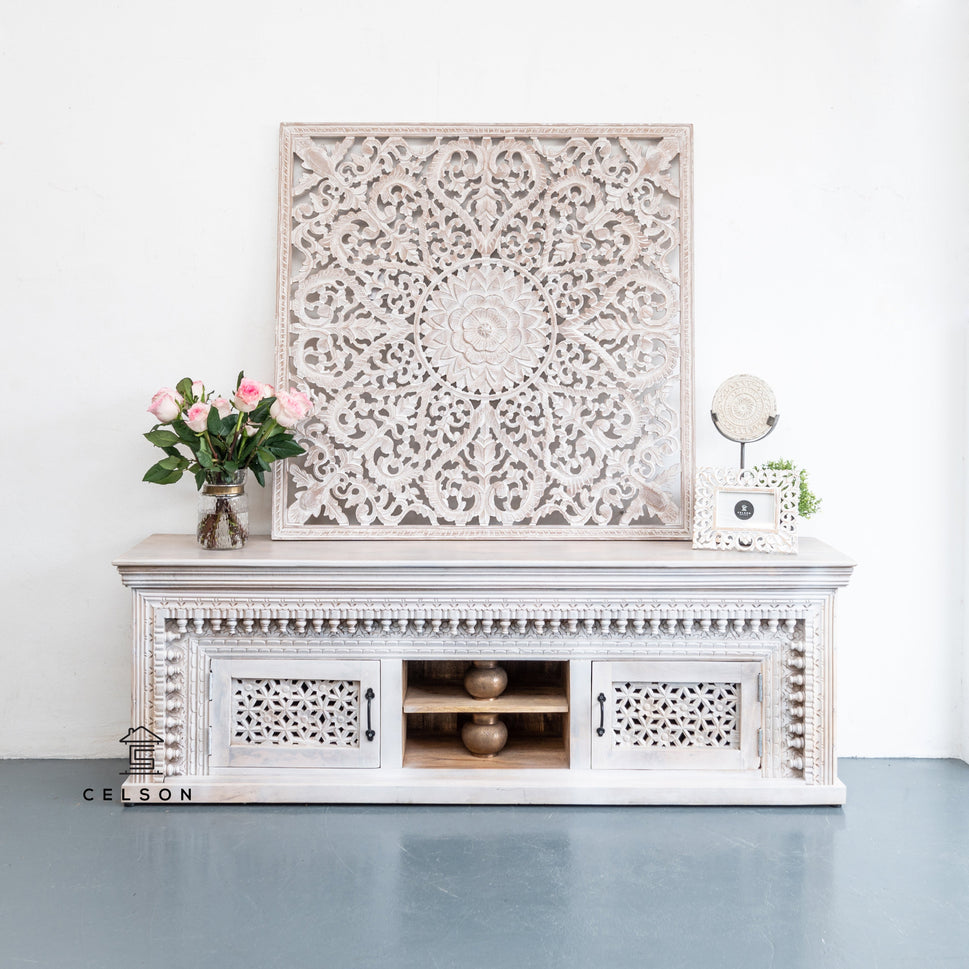 Levine Hand Carved Wooden TV Cabinet