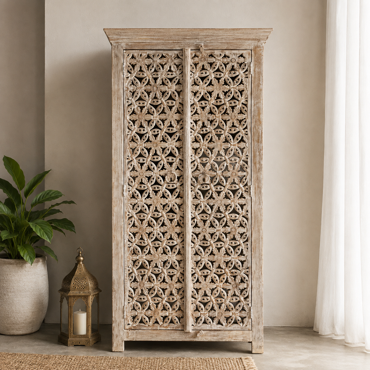 Niel Hand Carved Almirah