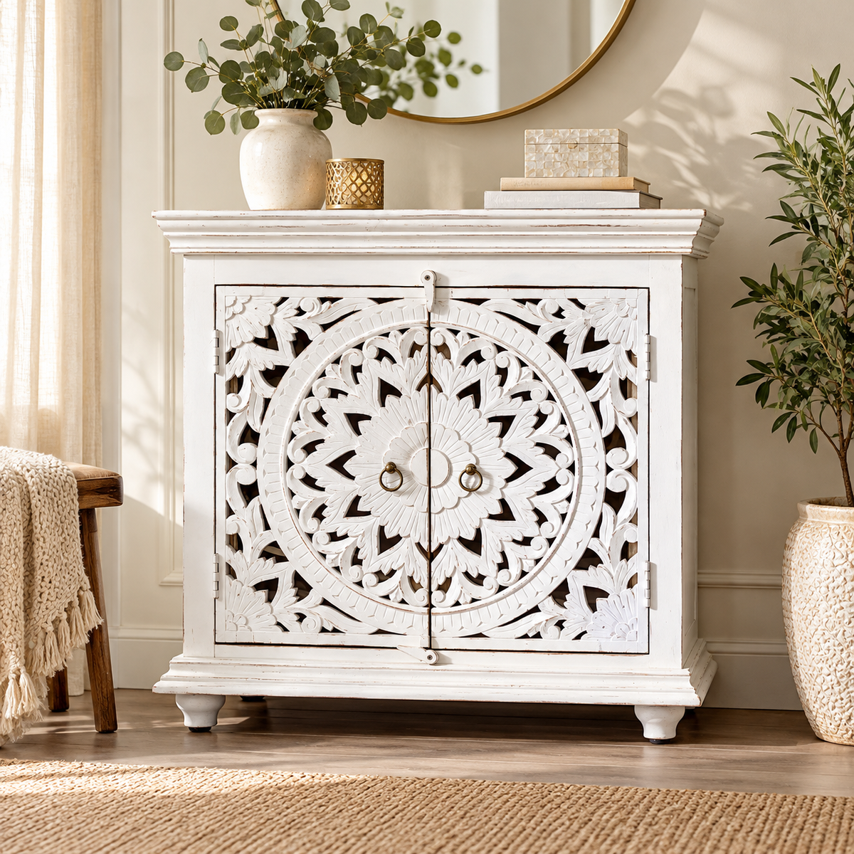 Aarushi Carved Wooden Cabinet