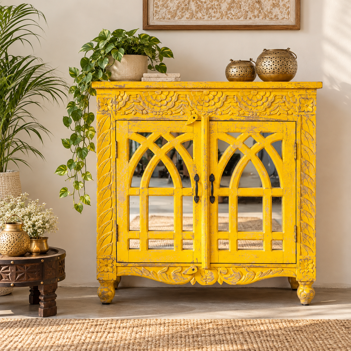 Becker Carved Wooden Chest