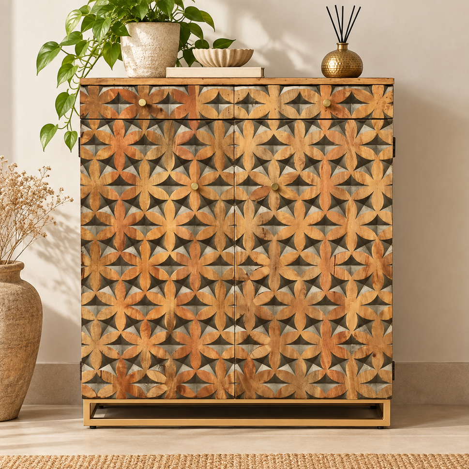 Dreko Carved Wooden Chest