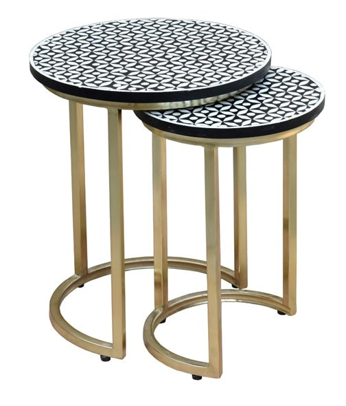 Batey Bone Inlay Nesting Side Table