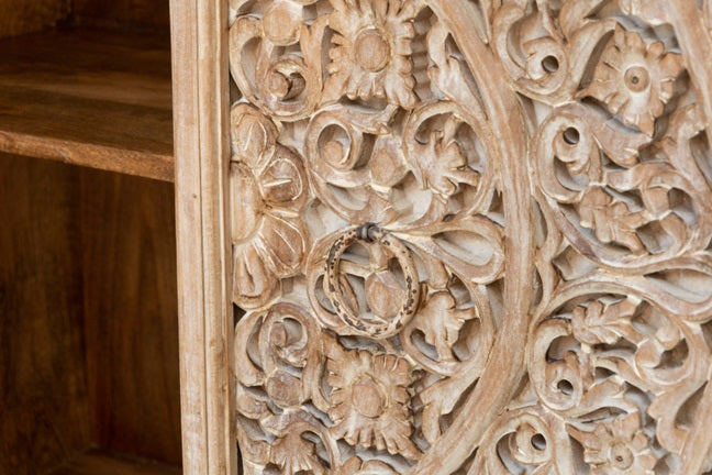 Russel Carved Wooden Chest