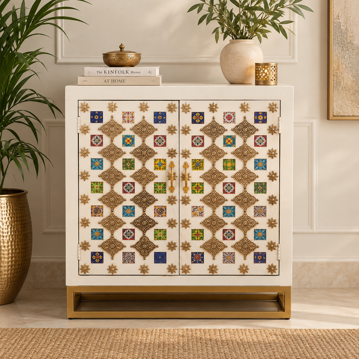 Kassey Hand Carved Wooden Cabinet