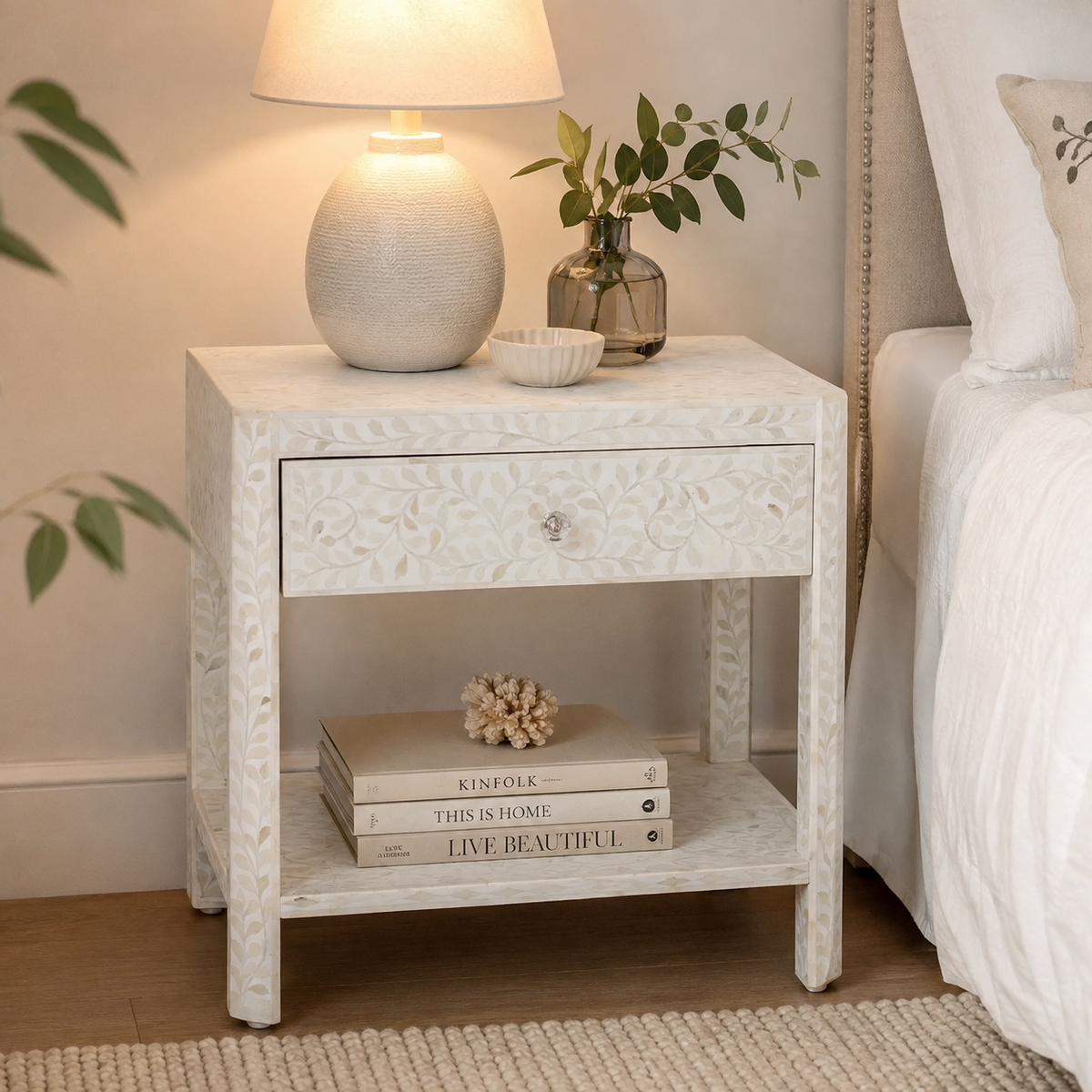 Leah Bone Inlay Bedside