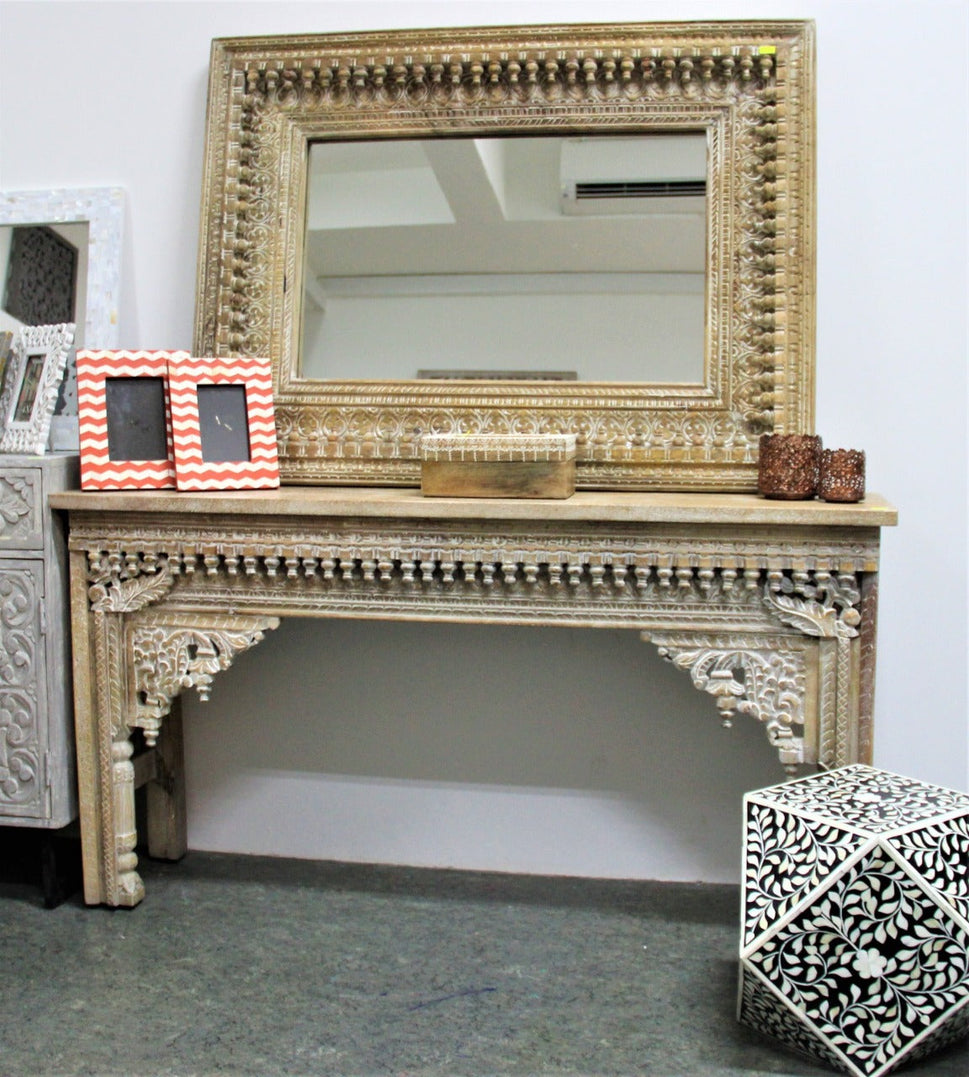 Lars Hand Carved Wooden Mirror