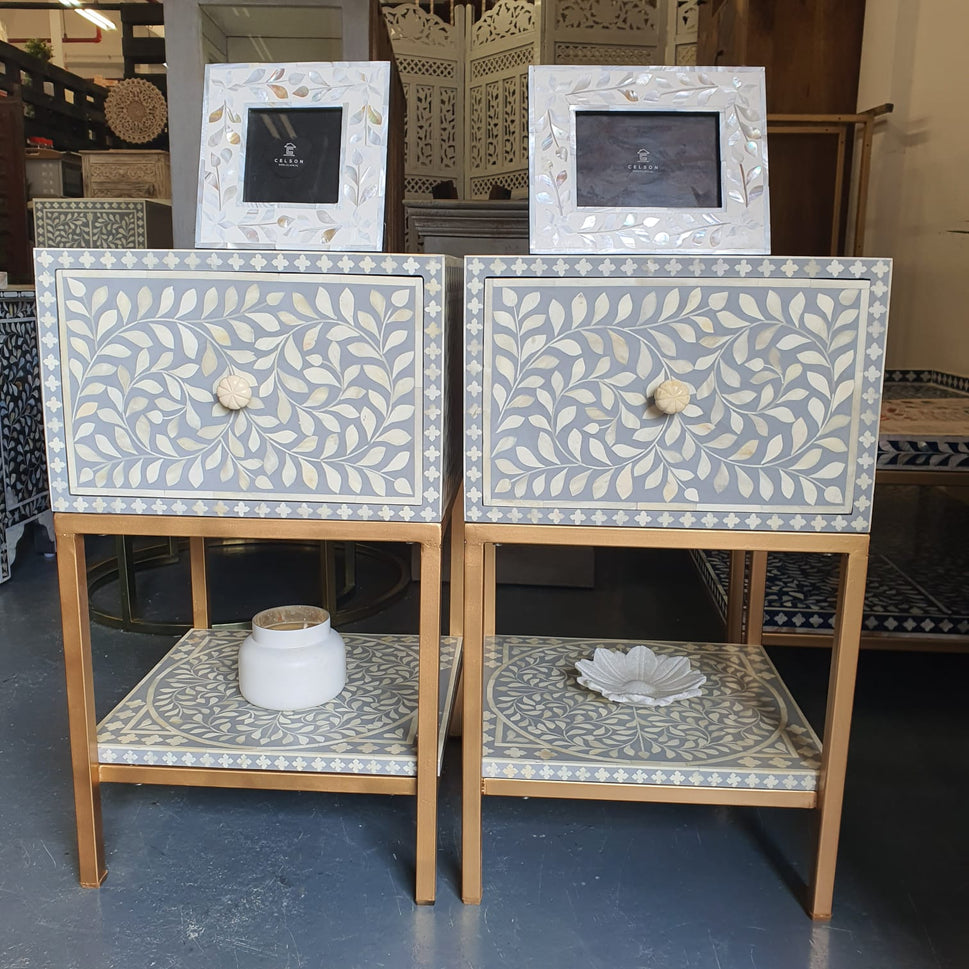 Dorothy Bone Inlay Bedside