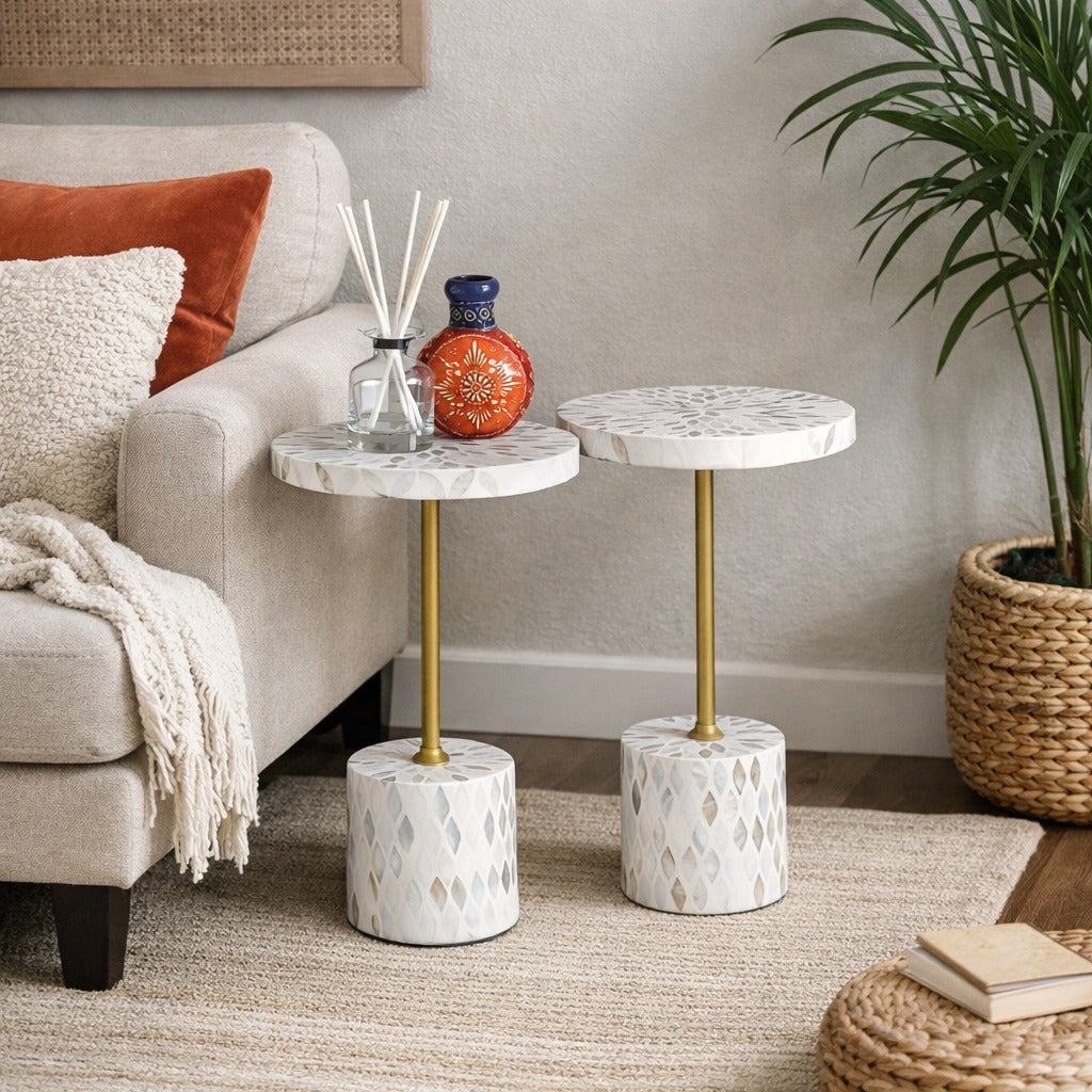 Brian Mother of pearl Inlay Stool