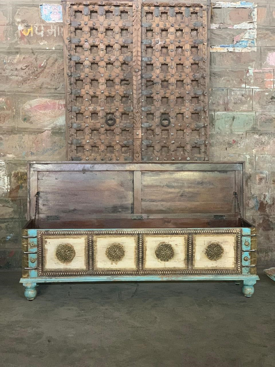Jaime Carved Storage Trunk