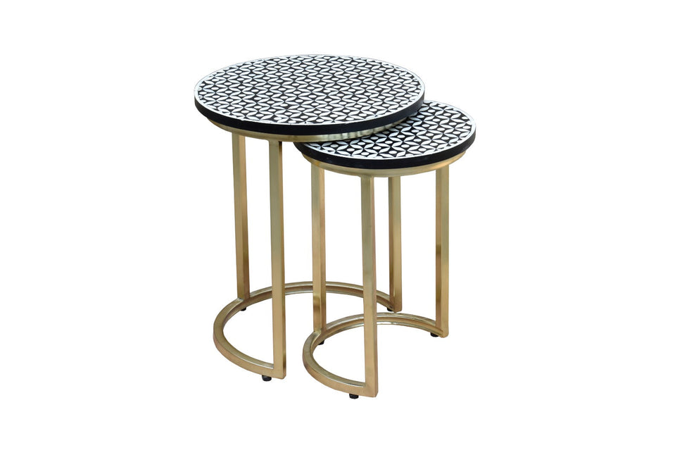 Batey Bone Inlay Nesting Side Table