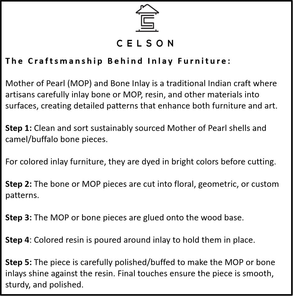 Cibu Bone Inlay Stool