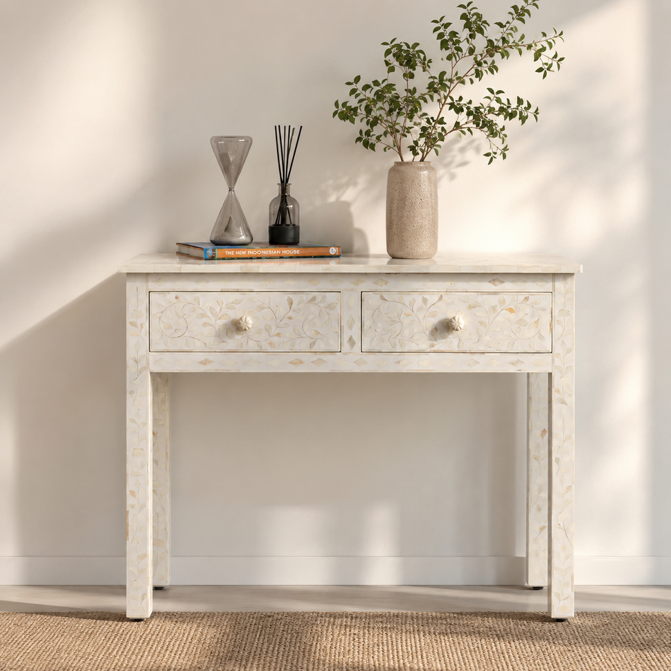 Gloria Mother of Pearl Inlay Console Table