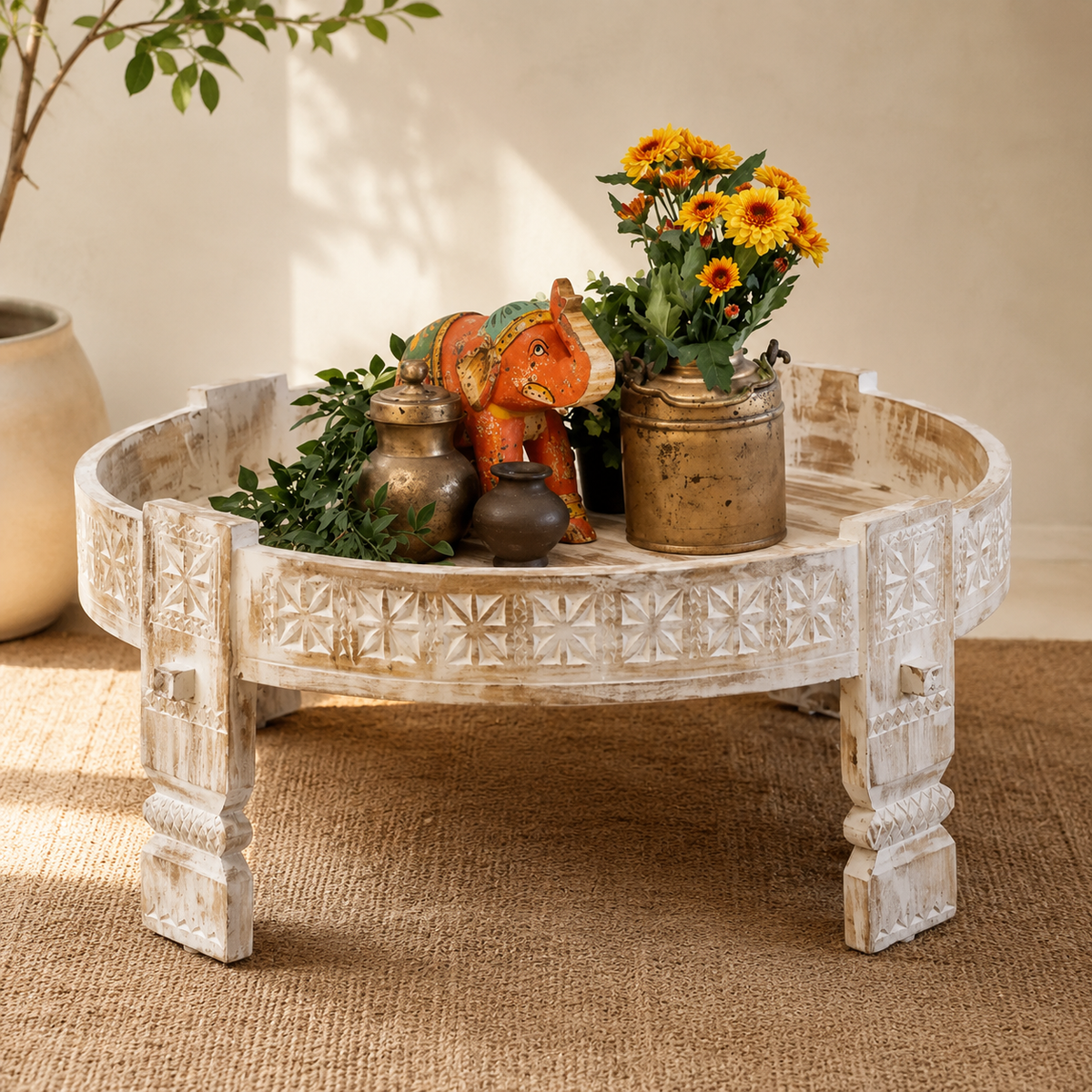 Sally Carved Chakki Table