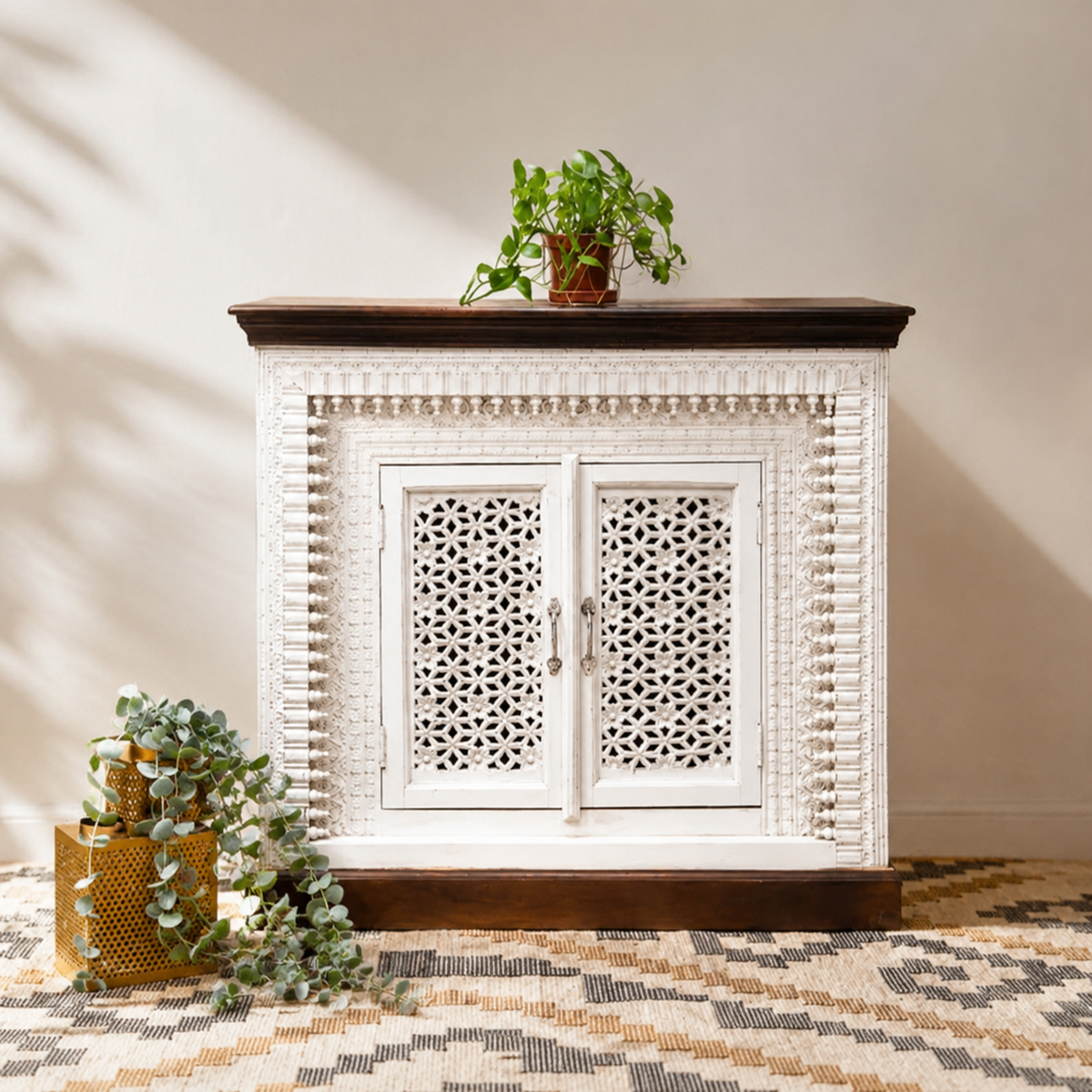 Carole Wooden Carved Cabinet