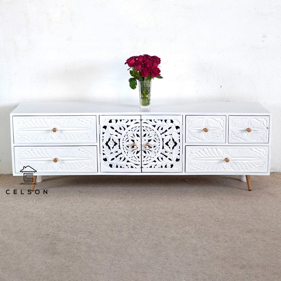 Emily Hand Carved TV Console