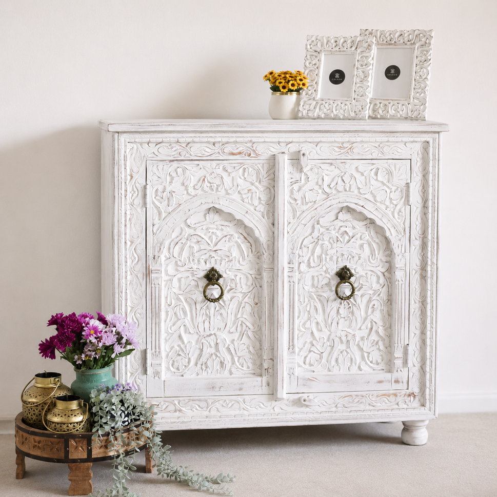 Levio Carved Wooden Cabinet