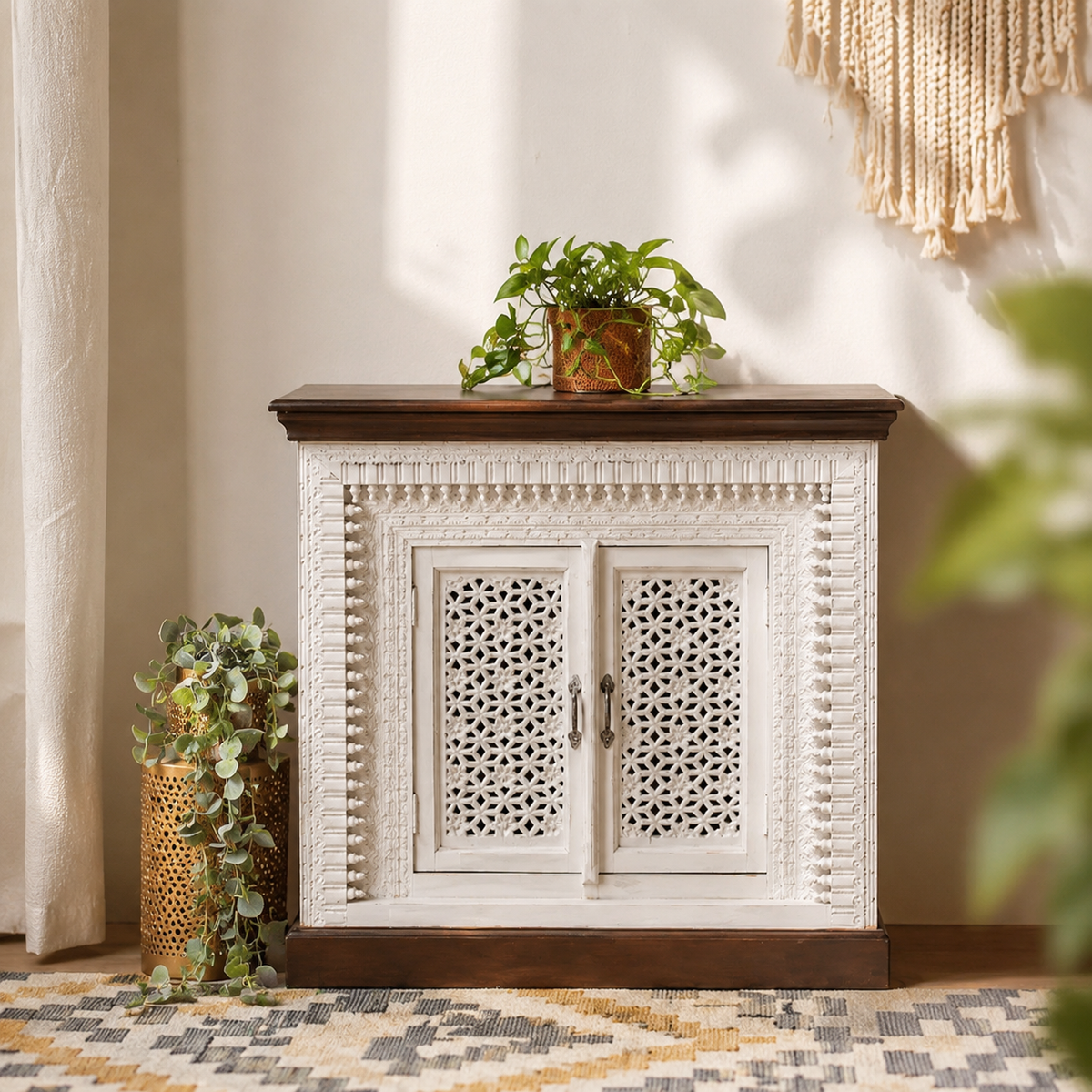 Carole Wooden Carved Cabinet