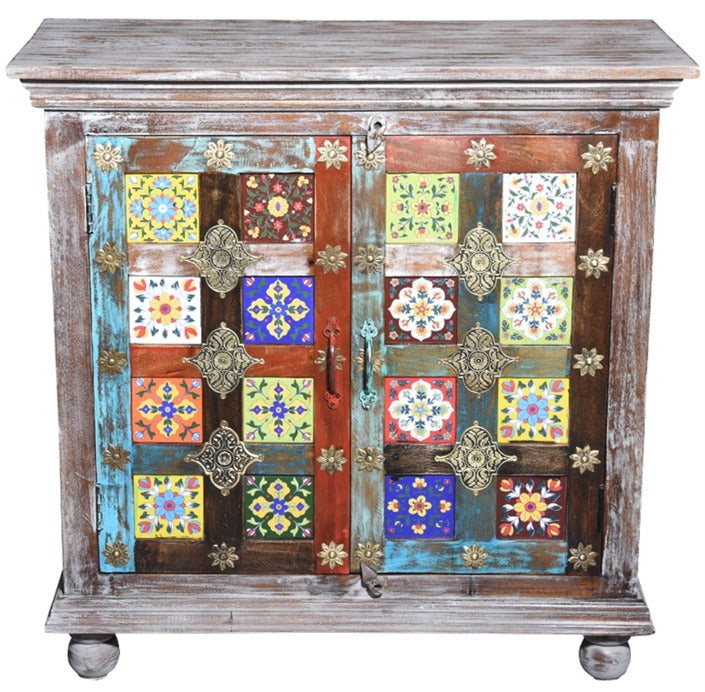Jen Carved Tile Cabinet