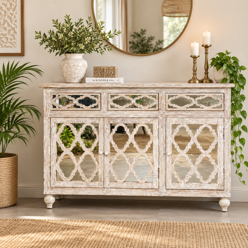 Lee Hand Carved Wooden Sideboard