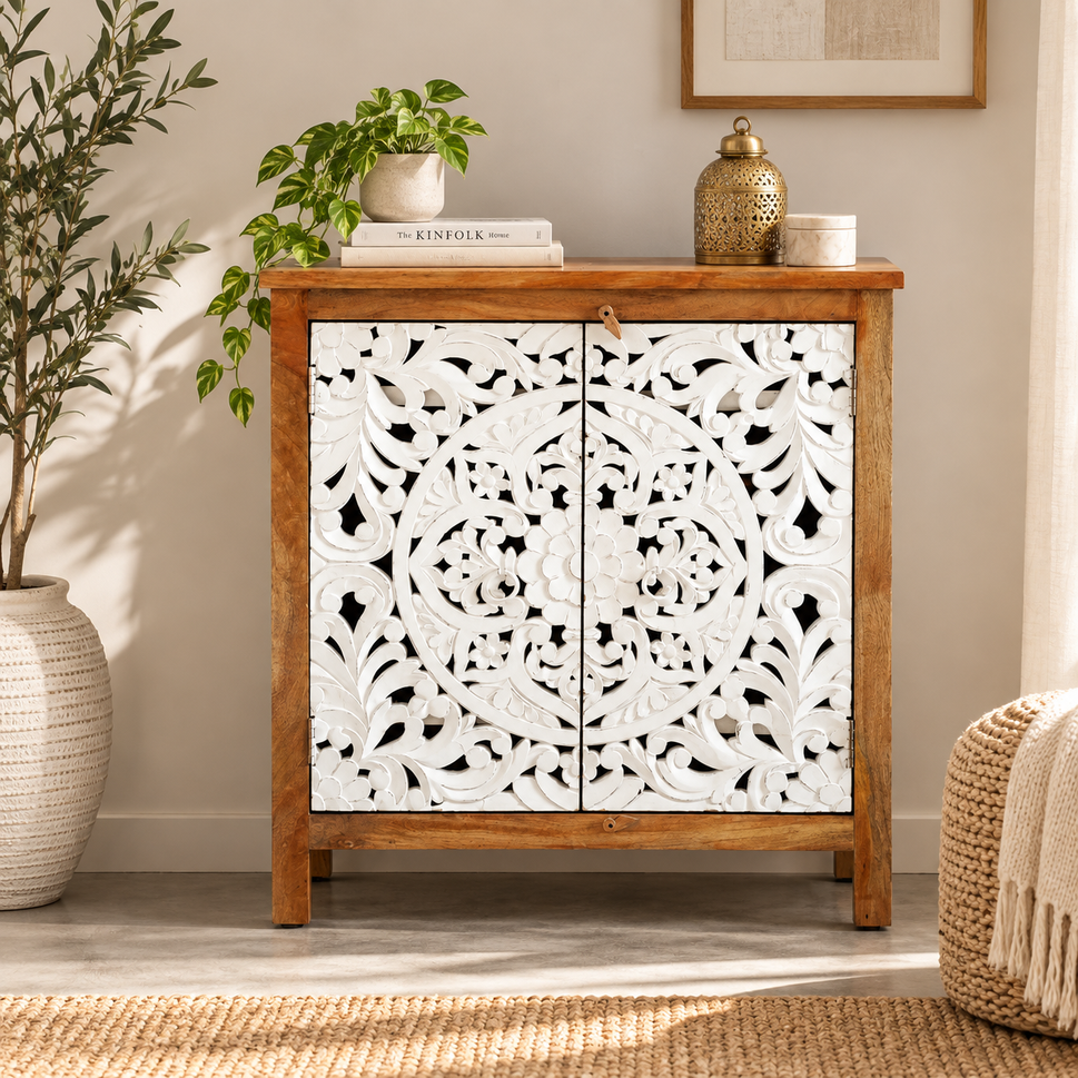 Nell Hand Carved Cabinet