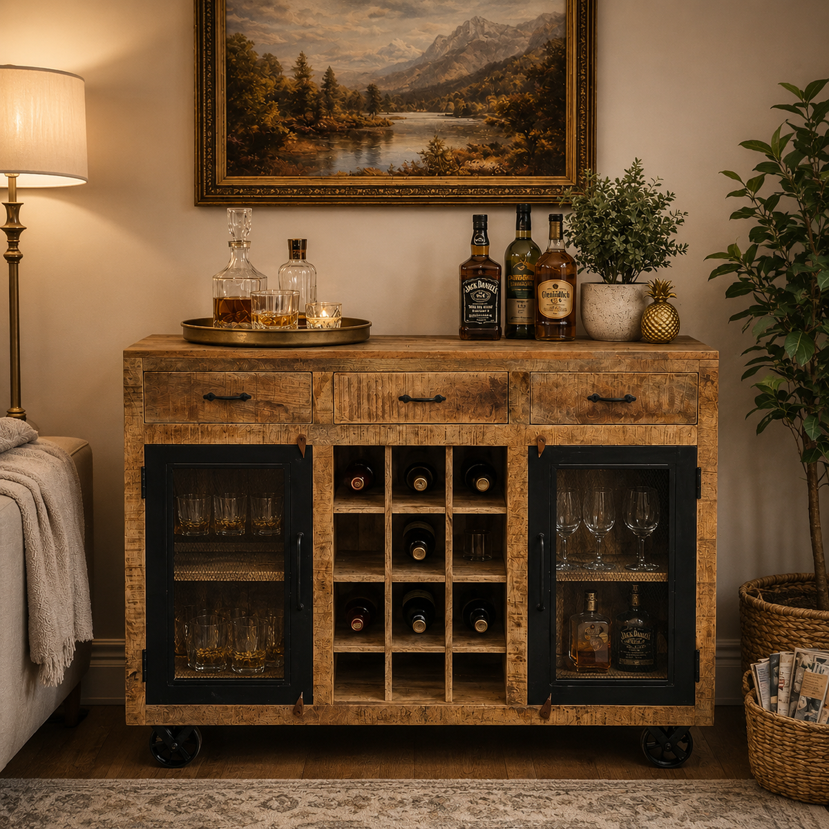 Samantha Wooden Bar Cabinet