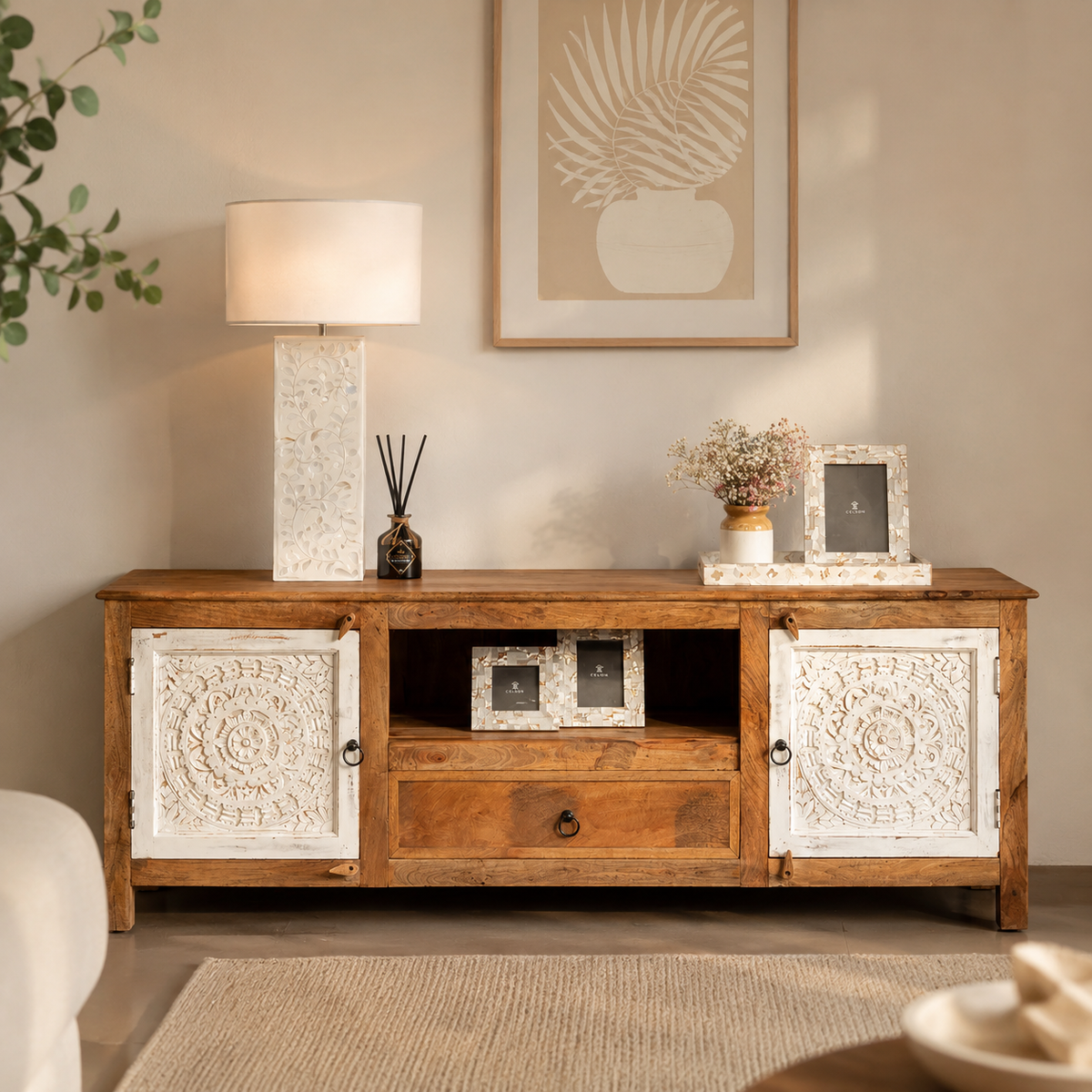 Axlon Hand Carved TV Cabinet