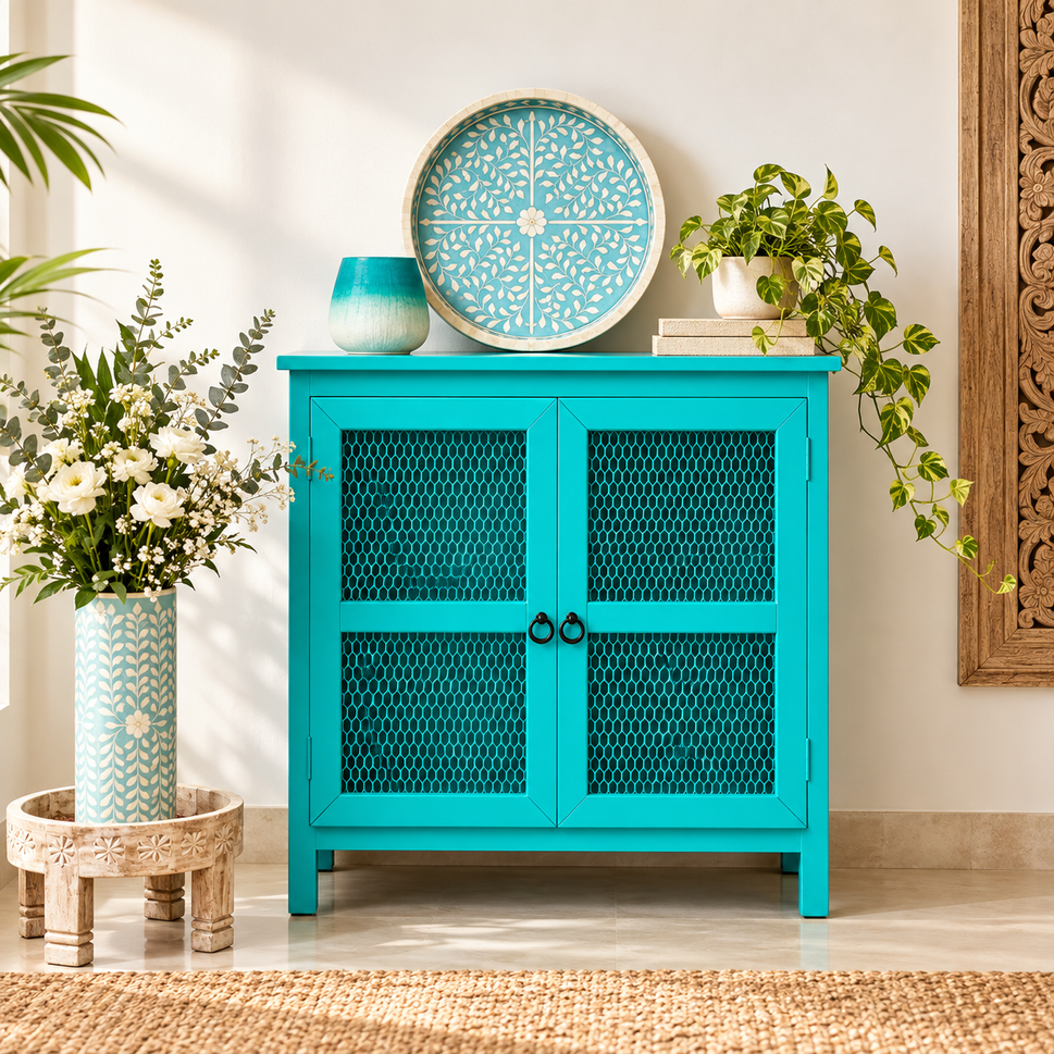 Eris Wooden Carved Cabinet
