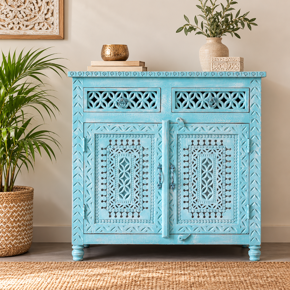 Adjoa Carved Wooden Chest