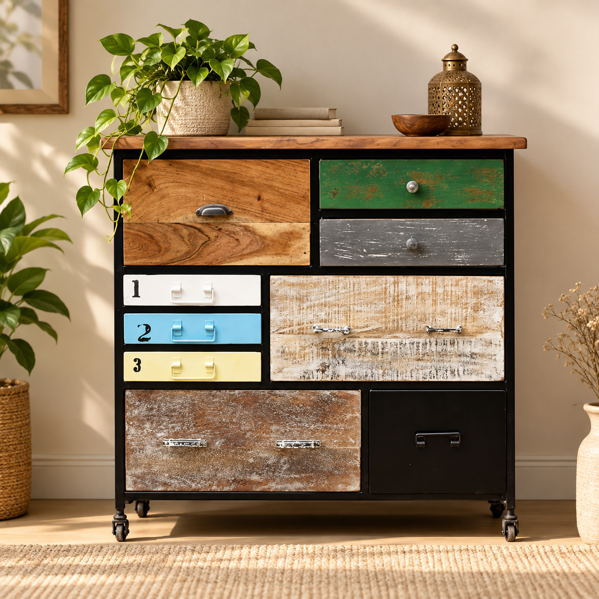 Vaelin Carved Wooden Chest