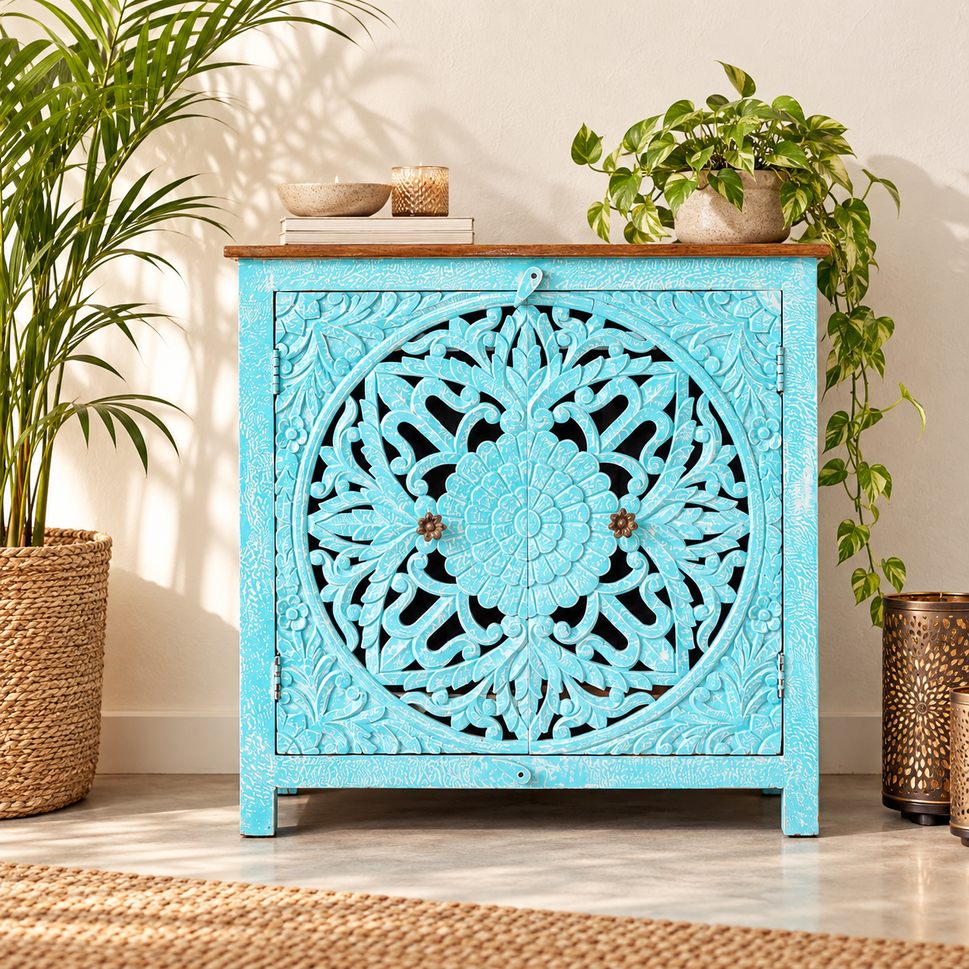 Lexi Carved Wooden Chest