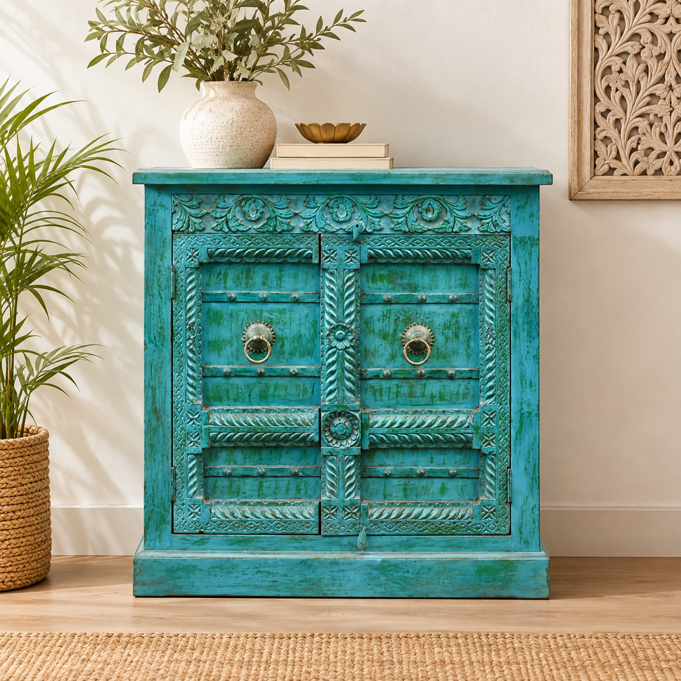 Herry Carved Wooden Chest