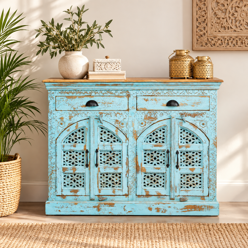 Anouk Carved Wooden Cabinet