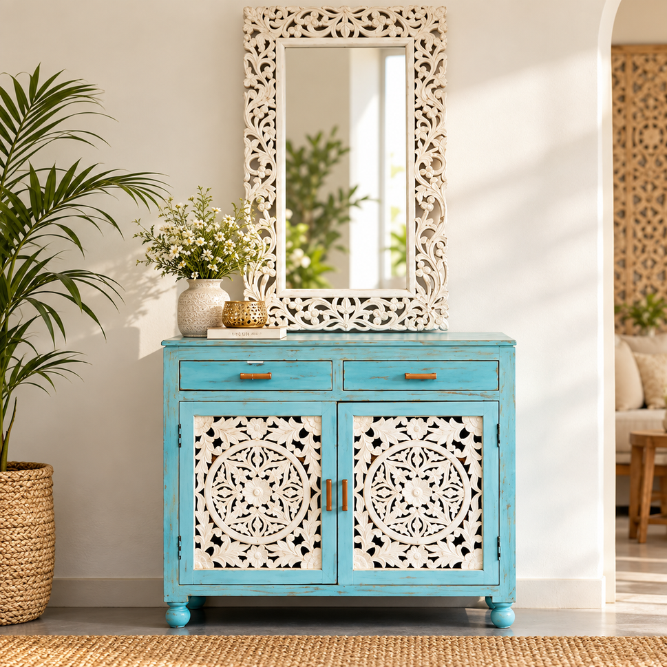 Elsa Carved Wooden Chest