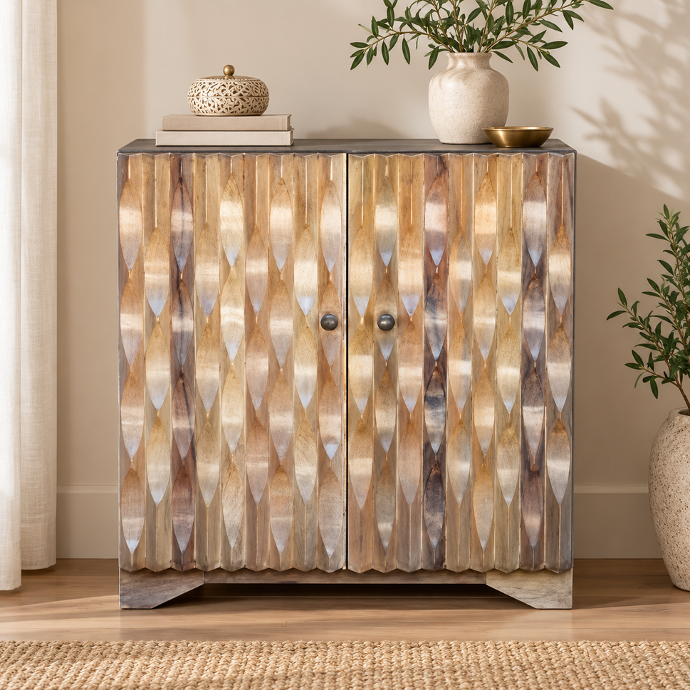 Bence Wooden Carved Cabinet
