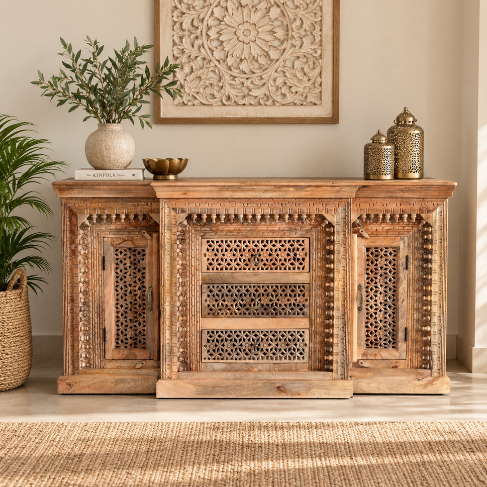 Roobi Hand Carved Side Board