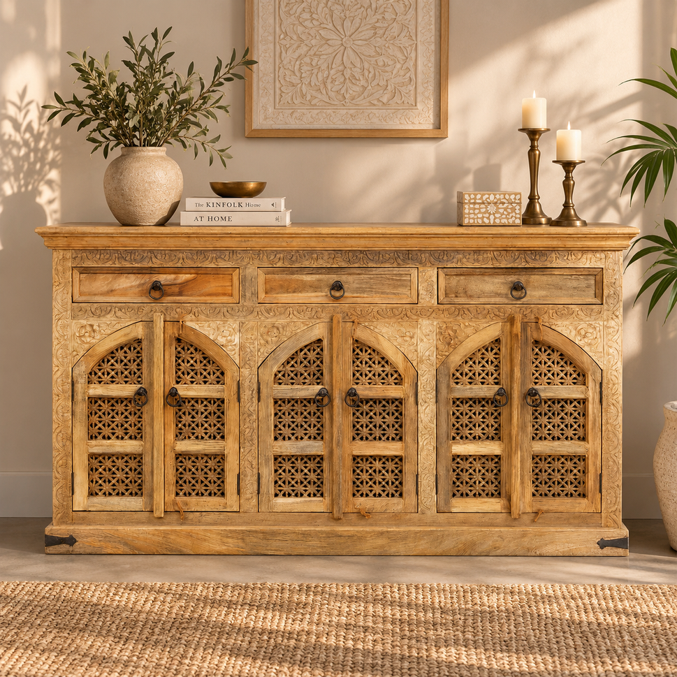 Ethan Hand carved Sideboard