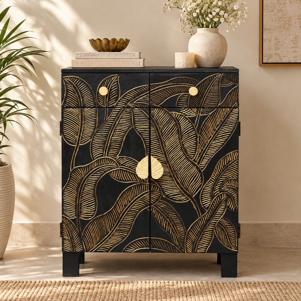Ayla Carved Wooden Cabinet