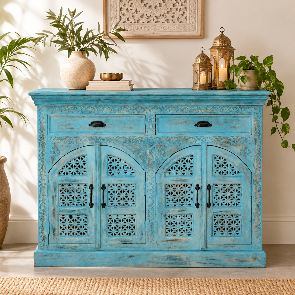 Chris Carved Wooden Cabinet