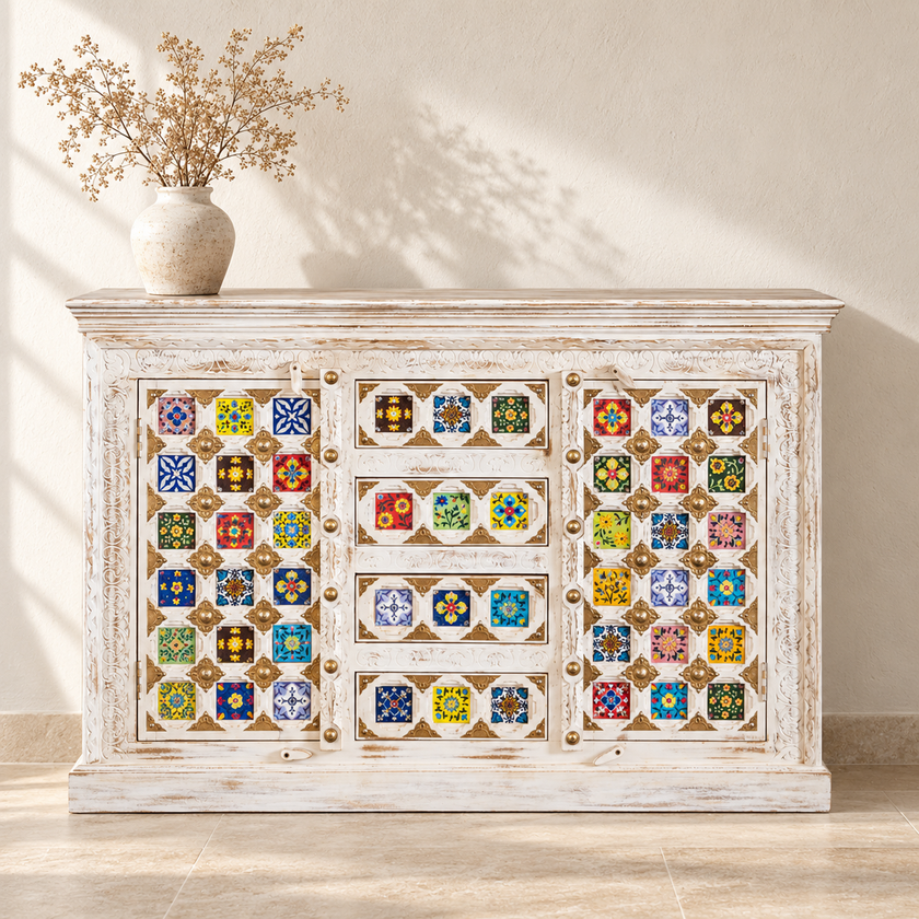 Eliana Wooden Tile Side Board