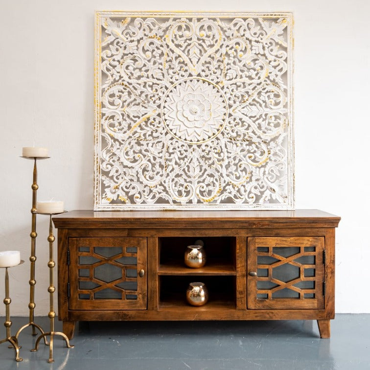 Karen Hand Carved Wooden TV Cabinet
