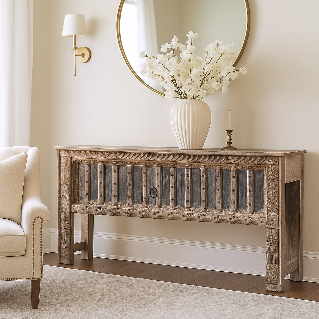 Chiranjeev Wooden Hand Carved Console Table