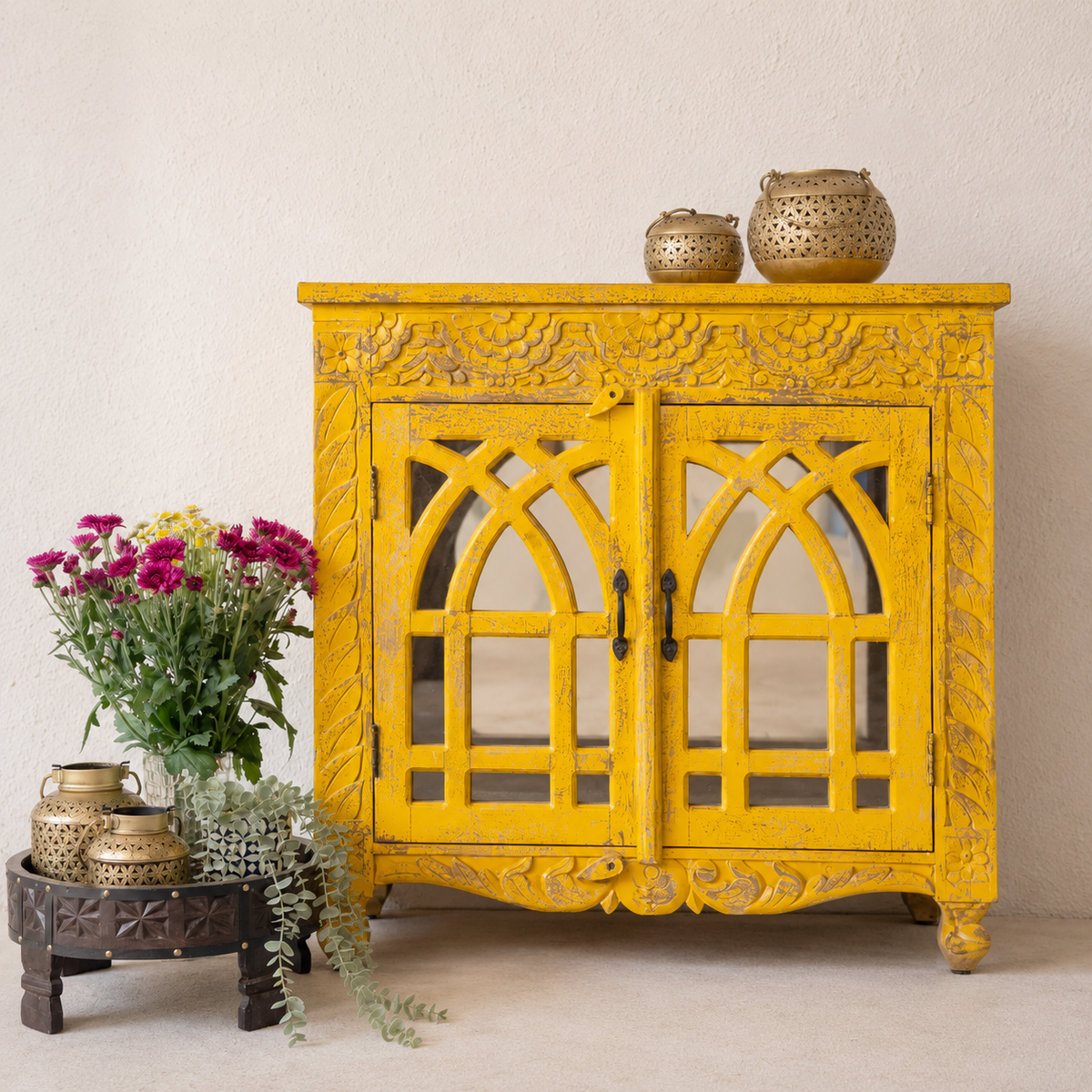 Becker Carved Wooden Chest