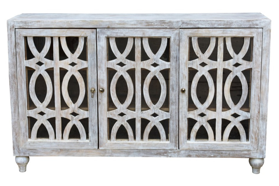 Jody Hand Carved Wooden Side Board